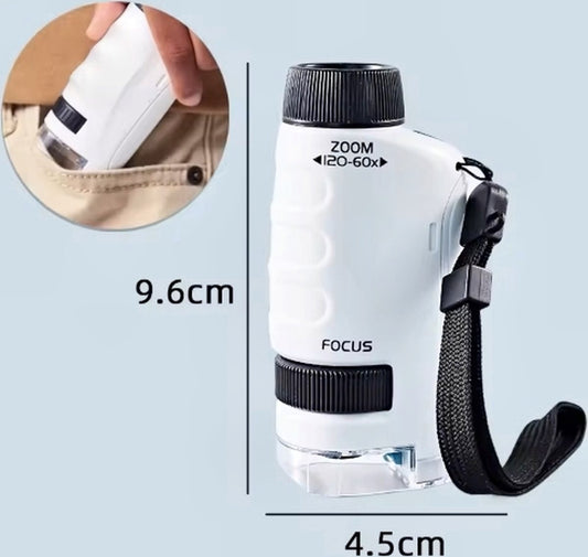Microscoop - Educatief speelgoed - 60x tot 120x Zoom - LED verlichting - Foto mogelijkheid met GSM - Kinderen